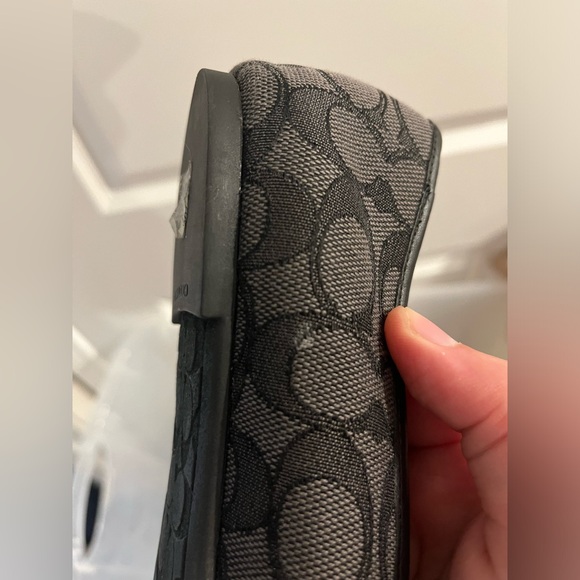 COACH C Logo Bea Black/Gray FeminineClassicDressy Charm Tassel Ballet Flats Sz 9 - Picture 6 of 12